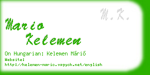 mario kelemen business card